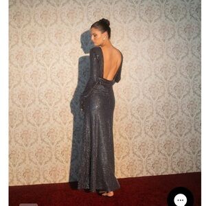 Weworewhat backless crystal gown